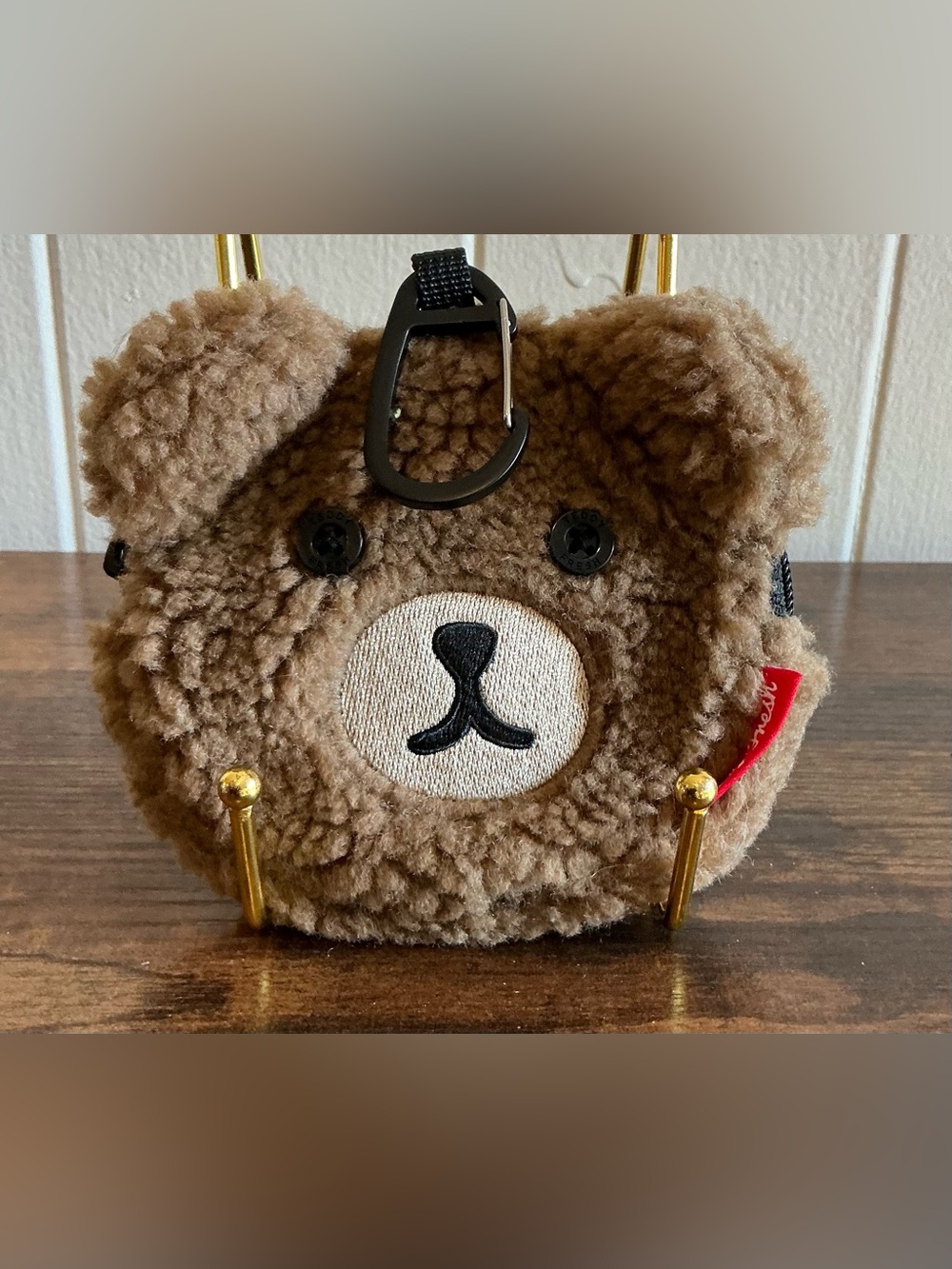 A Rare Discontinued Teddy Fresh Sherpa Bear Coin Pouch/Keychain Keyring